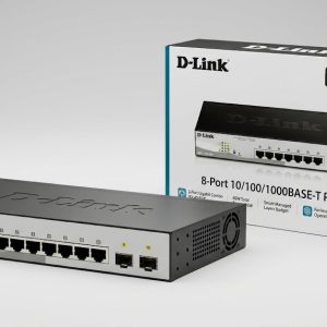 D-Link DGS-1210-10P 10-Port Gigabit Smart PoE Switch (8× PoE, 2× SFP Combo)