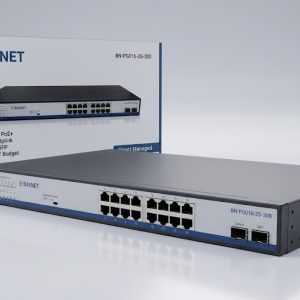BAYNET BN-PG016-2S-300 16-Port Gigabit PoE Switch with 2 Gigabit Uplink & 2 SFP Fiber Ports (300W)