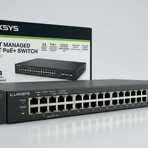Linksys LGS328PC‑EU 24‑Port Managed Gigabit PoE+ Switch (24× Gigabit + 4× SFP)