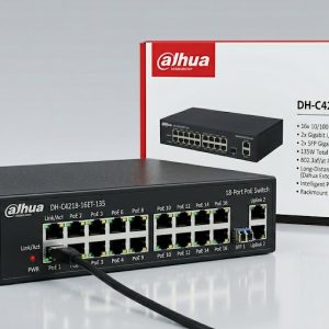 Dahua DH‑C4218‑16ET‑135 18‑Port Gigabit PoE+ Smart Switch (16 PoE + 2 Uplink)