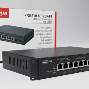 Dahua DH-PFS3210-8GT2GF-96 8-Port Gigabit PoE Switch (96 W, 2× Gigabit Combo SFP Uplink)