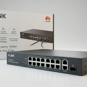 I-LINK FF-Q1621A 16-Port Gigabit PoE Managed Switch with 2 × Gigabit Uplinks and 1 × SFP Uplink
