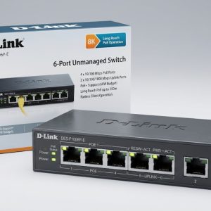 D‑Link DES‑F1006P‑E 6‑Port Gigabit PoE+ Unmanaged Desktop Switch