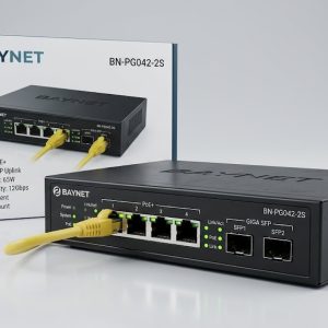 BAYNET BN-PG042-2S 4-Port Gigabit PoE Switch with 2 SFP Uplink Ports