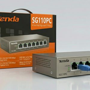 Tenda SG110PC 10-Port Gigabit PoE Switch (8 × Gigabit PoE + 2 × Gigabit Uplink Ports, Desktop Metal Housing)