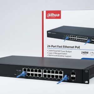 Dahua DH-PFS4226-24ET-240 24-Port Fast Ethernet PoE Managed Switch (240 W, 4× Gigabit Combo Uplink)
