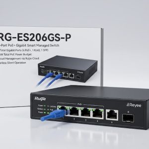 Ruijie RG-ES206GS-P 6-Port Gigabit Smart Cloud Managed PoE Switch (4× PoE+ Ports, ~54W)