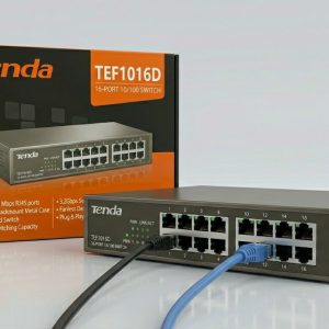 Tenda TEF1016D 16-Port 10/100 Mbps Fast Ethernet Switch (Metal Body, Unmanaged Desktop/Rackmount Switch)