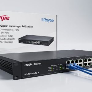 Ruijie RG-ES118GS-P 18-Port Gigabit Unmanaged PoE Switch (16× PoE+ + 2× SFP, 247W)