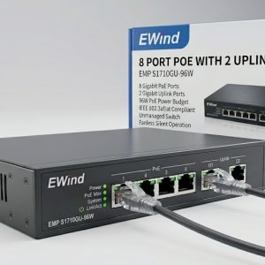 EMP S1710GU‑96W 8‑Port Gigabit PoE+ Unmanaged Switch with 2 Gigabit Uplink Ports