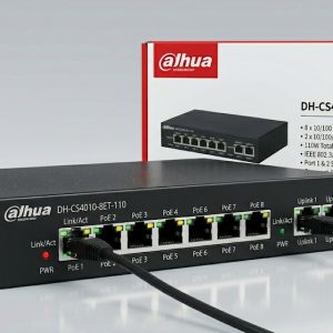 Dahua DH‑CS4010‑8ET‑110 8‑Port PoE Desktop Switch with 2 Gigabit Uplink Ports