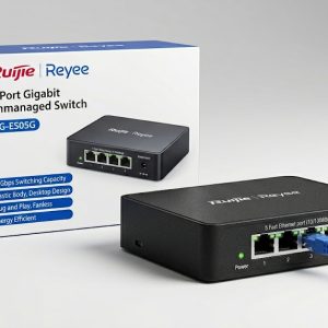 Ruijie RG-ES05G 5-Port Gigabit Unmanaged Switch (5× 10/100/1000 Mbps RJ45, Plastic Body)