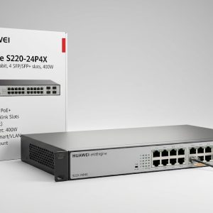 HUAWEI S220‑24P4X 24-Port Gigabit PoE Layer 2+ Managed Switch with 4 × SFP Uplink Ports and 400 W PoE Budget