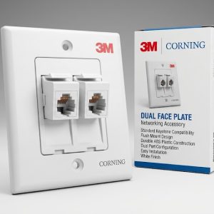 Corning 3M Dual Port Face Plate for Network Wall Outlet