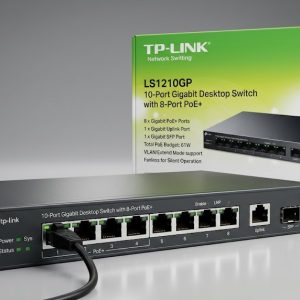 TP-Link LS1210GP 10-Port Gigabit Desktop Switch with 8-Port PoE+